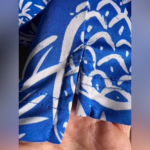 Chubbies Mens Thigh Napple Performance Polo Shirt Pineapple Print Blue Sz Small - Picture 7 of 8